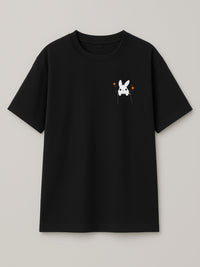 Pocket Bunny - Regular/Oversized T-shirt Oversized Black by inspire.inc