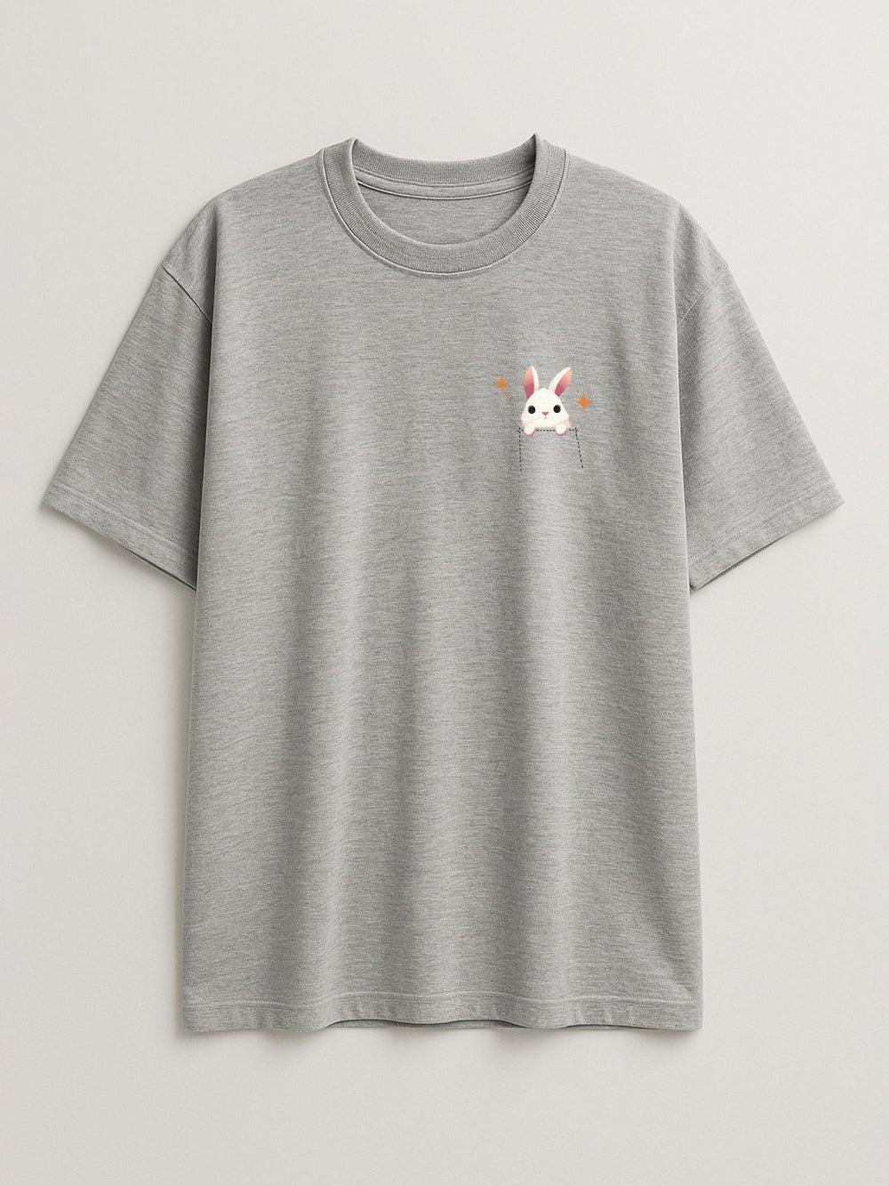 Pocket Bunny - Regular/Oversized T-shirt Oversized Light Heather Gray by inspire.inc