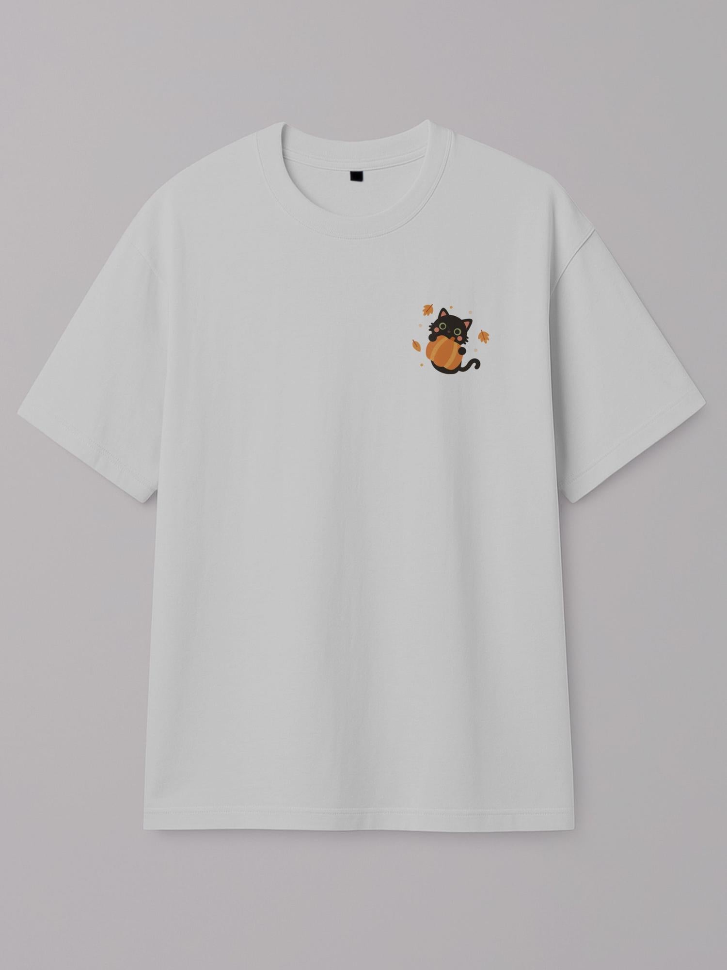 Pumpkitty - Regular/Oversized T-shirt Oversized White by inspire.inc