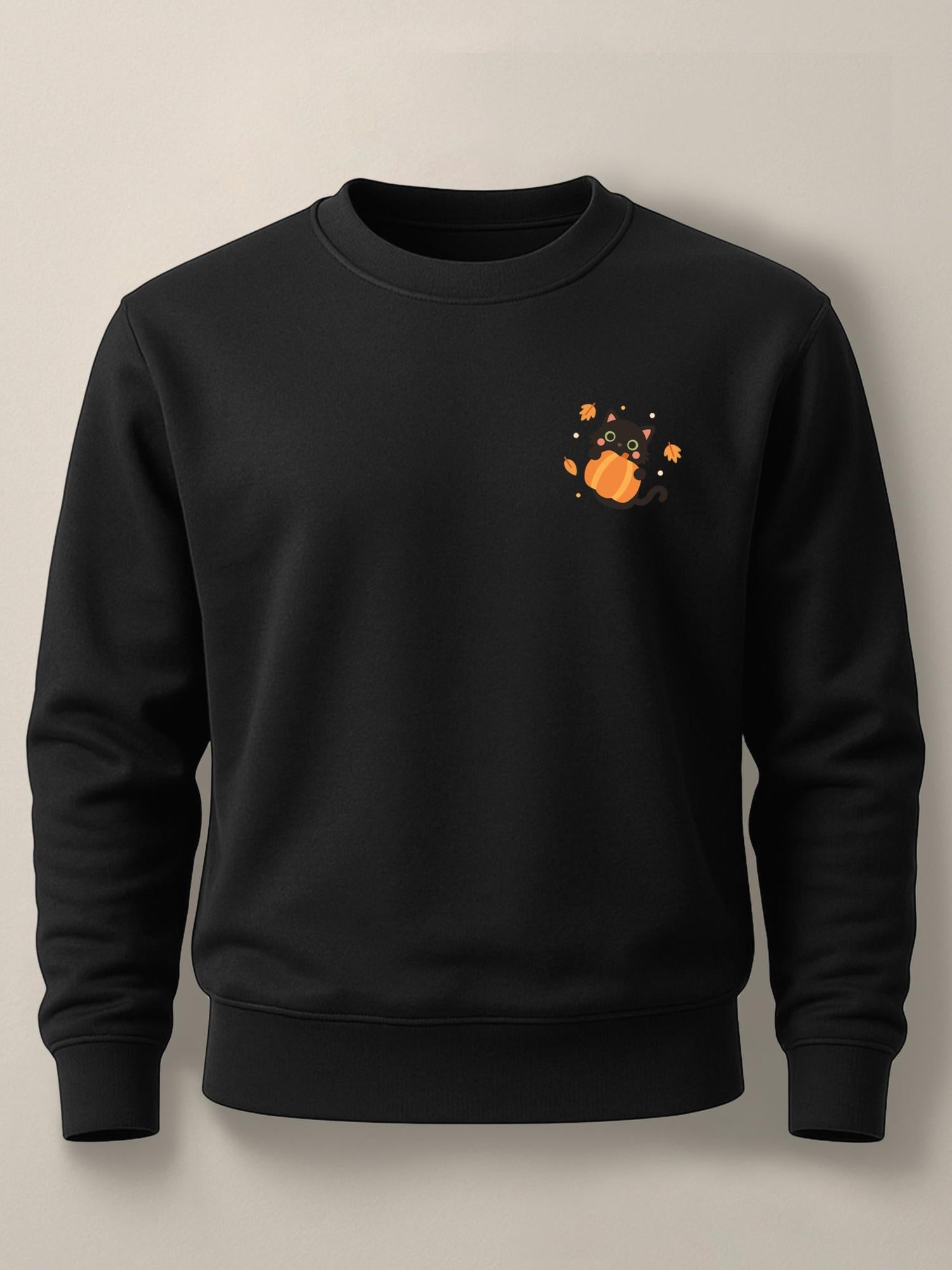 Pumpkitty - Unisex Regular/Oversized Sweatshirt Regular Black by inspire.inc