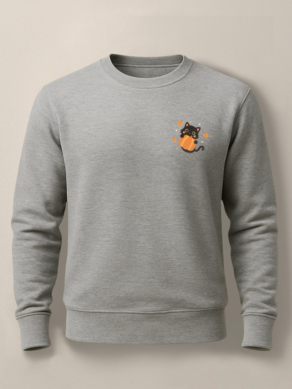 Pumpkitty - Unisex Regular/Oversized Sweatshirt Regular Gray by inspire.inc