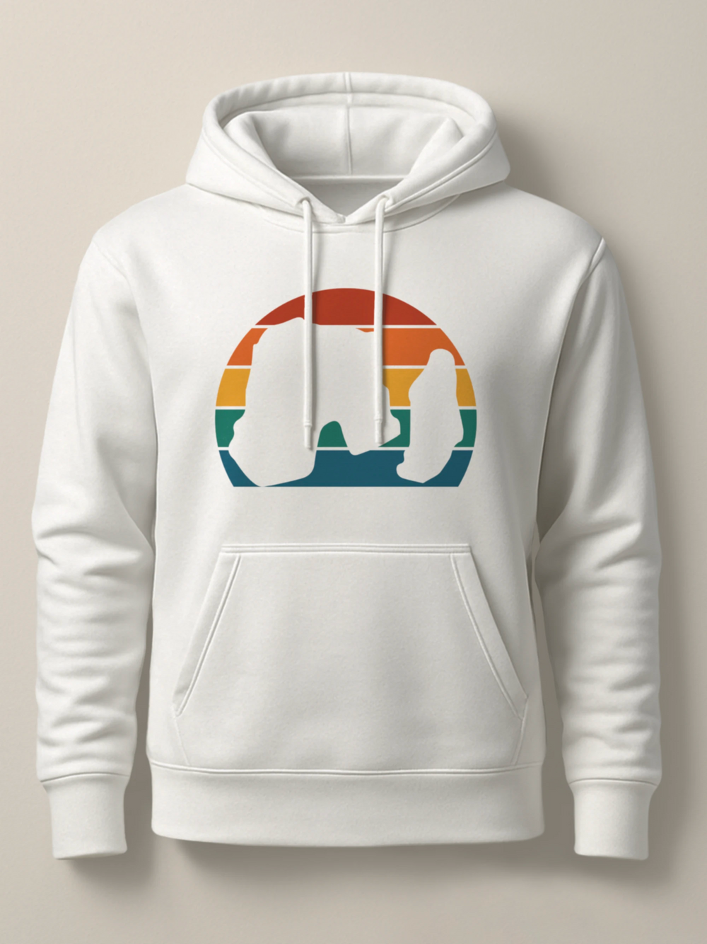 Raouché Retro Sunset - Hoodie Light White by inspire.inc