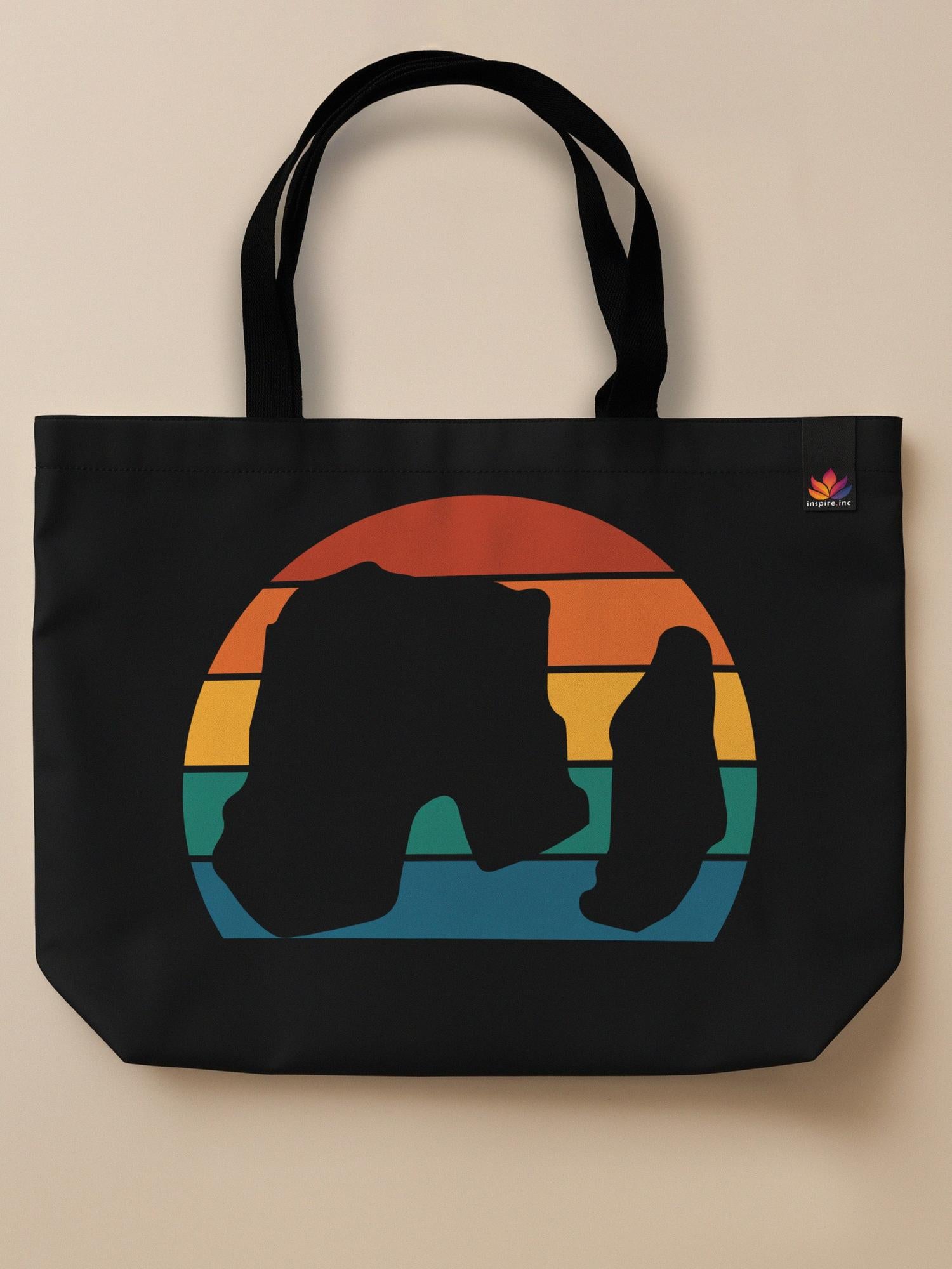 Raouché Retro Sunset - Neo Tote Bag Black Front Only by inspire.inc