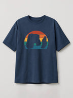 Raouché Retro Sunset - Regular/Oversized T-shirt Oversized Heather Blue by inspire.inc
