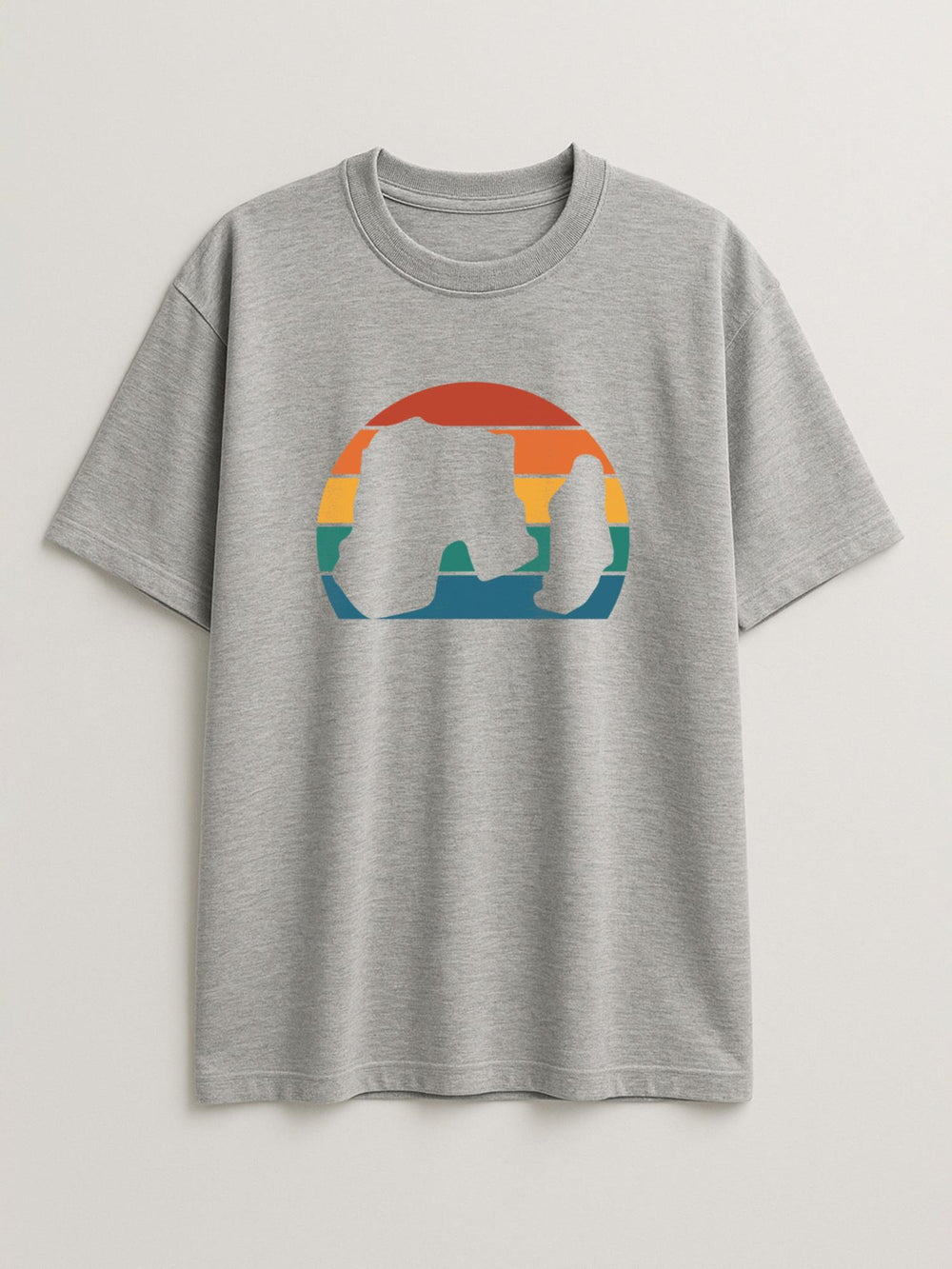 Raouché Retro Sunset - Regular/Oversized T-shirt Oversized Light Heather Gray by inspire.inc
