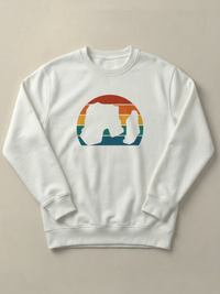 Raouché Retro Sunset - Regular/Oversized Sweatshirt Regular Fit White by inspire.inc