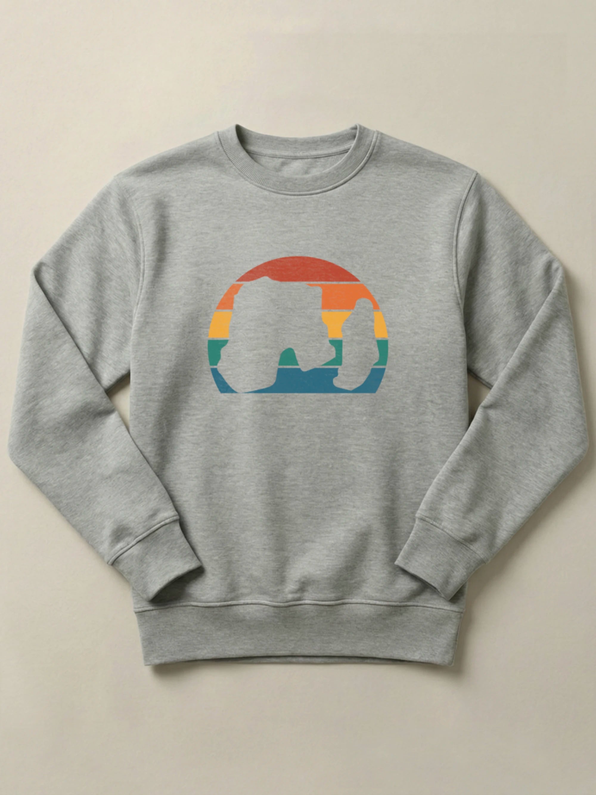 Raouché Retro Sunset - Regular/Oversized Sweatshirt Regular Fit Gray by inspire.inc
