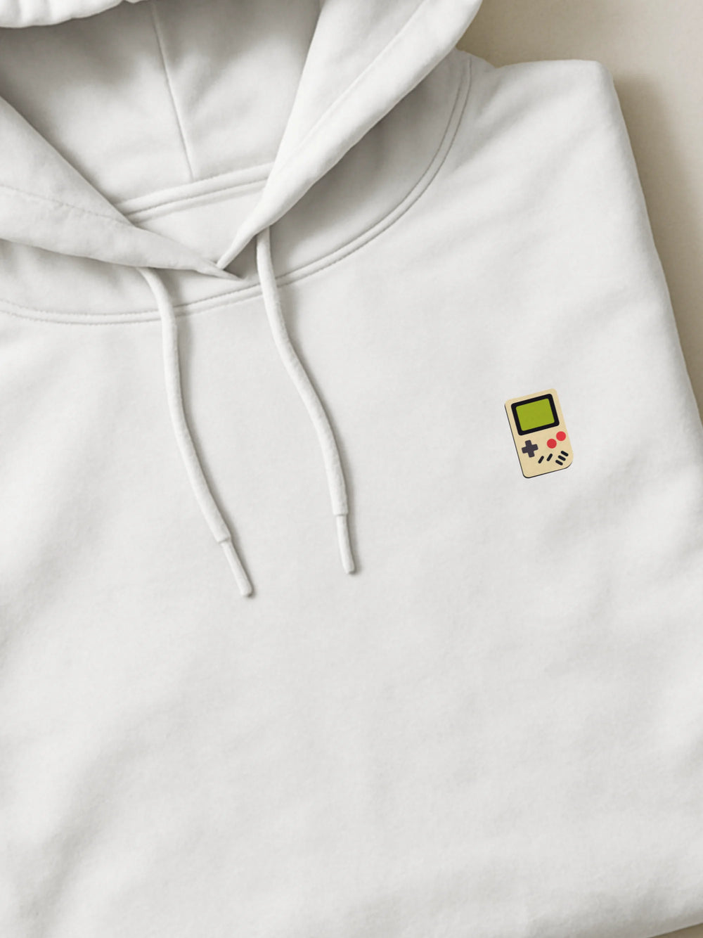 Retro Minis - Game Boy - Hoodie White close-up by inspire.inc