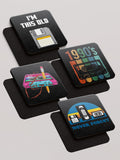 Retro Mix - Pack of 4 Coasters by inspire.inc
