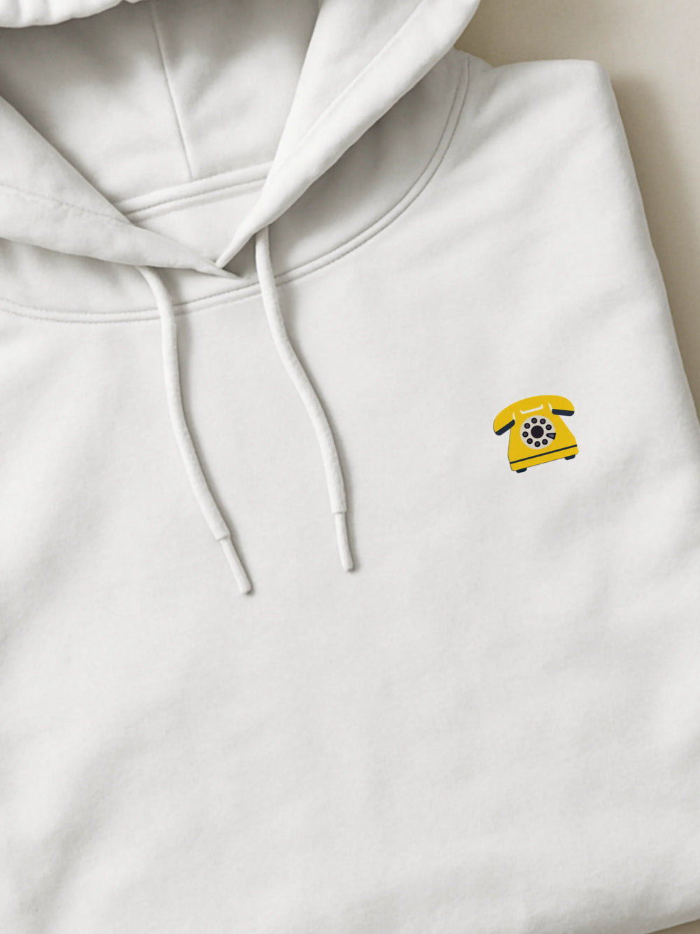 Retro Minis - Rotary - Hoodie White close-up by inspire.inc
