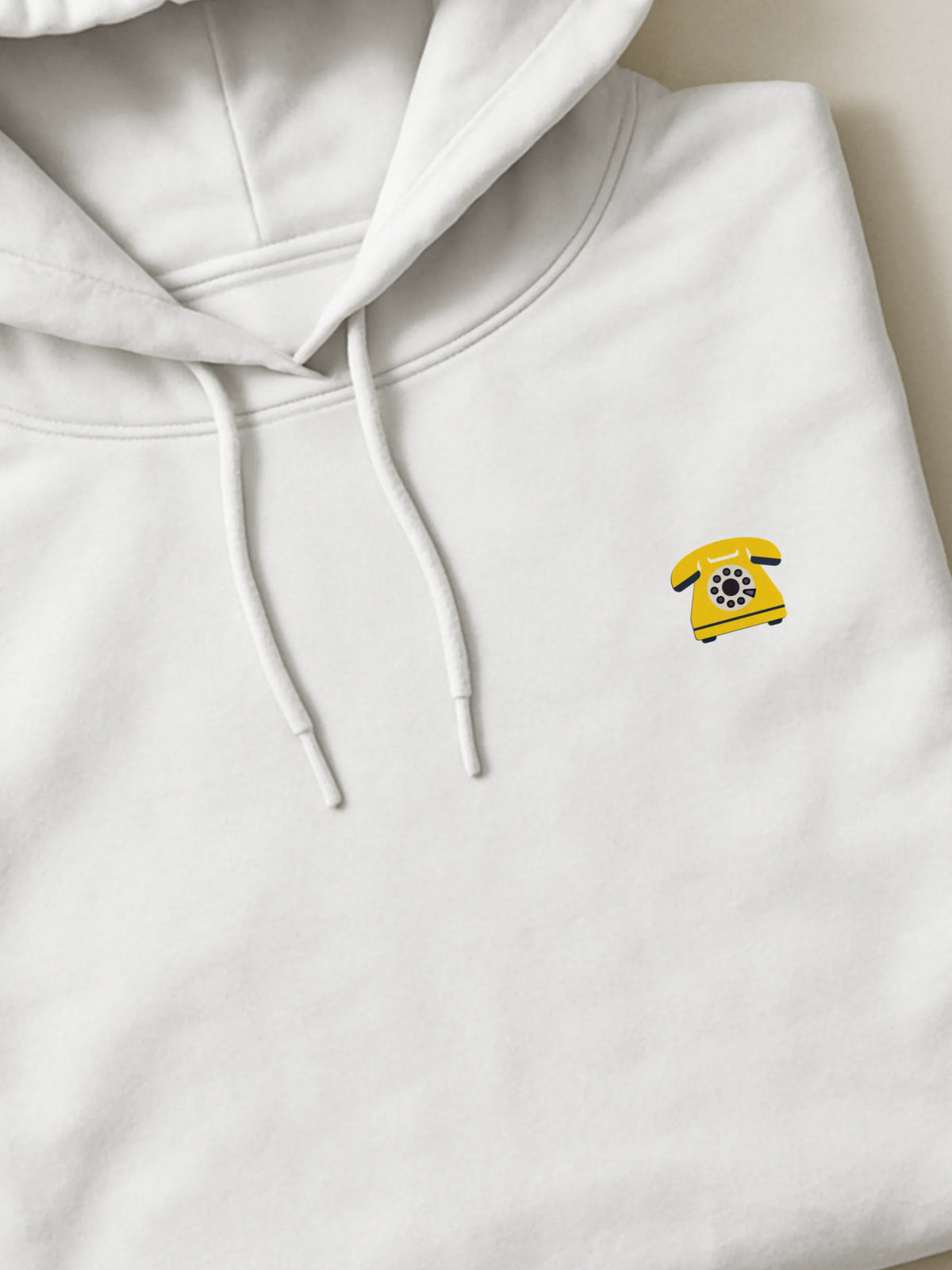 Retro Minis - Rotary - Hoodie White close-up by inspire.inc