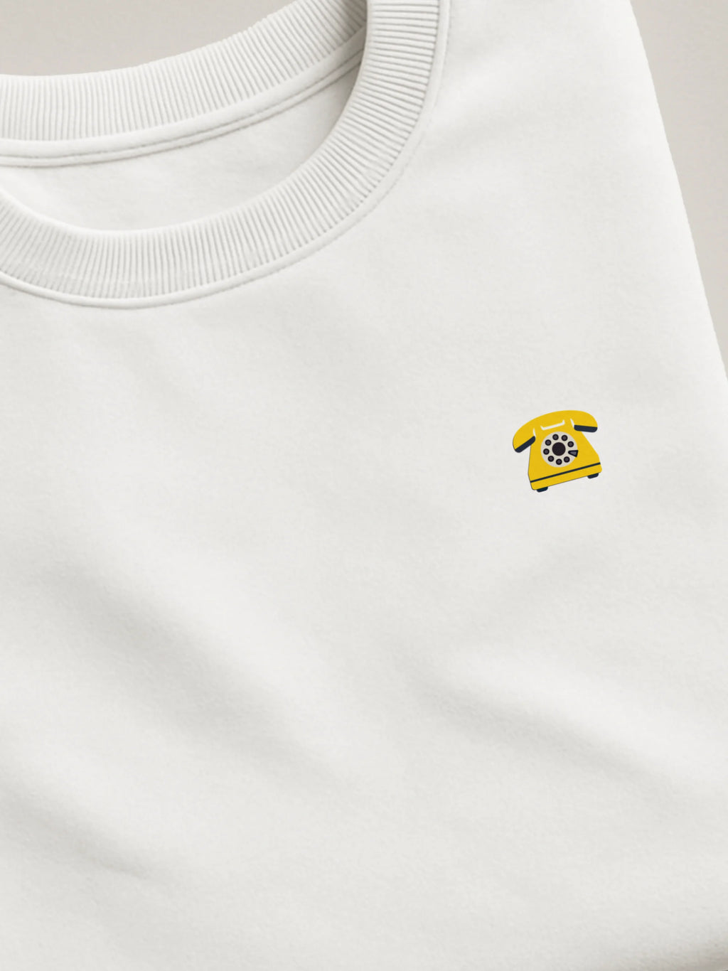 Retro Minis - Rotary - Regular/Oversized Sweatshirt White close-up by inspire.inc