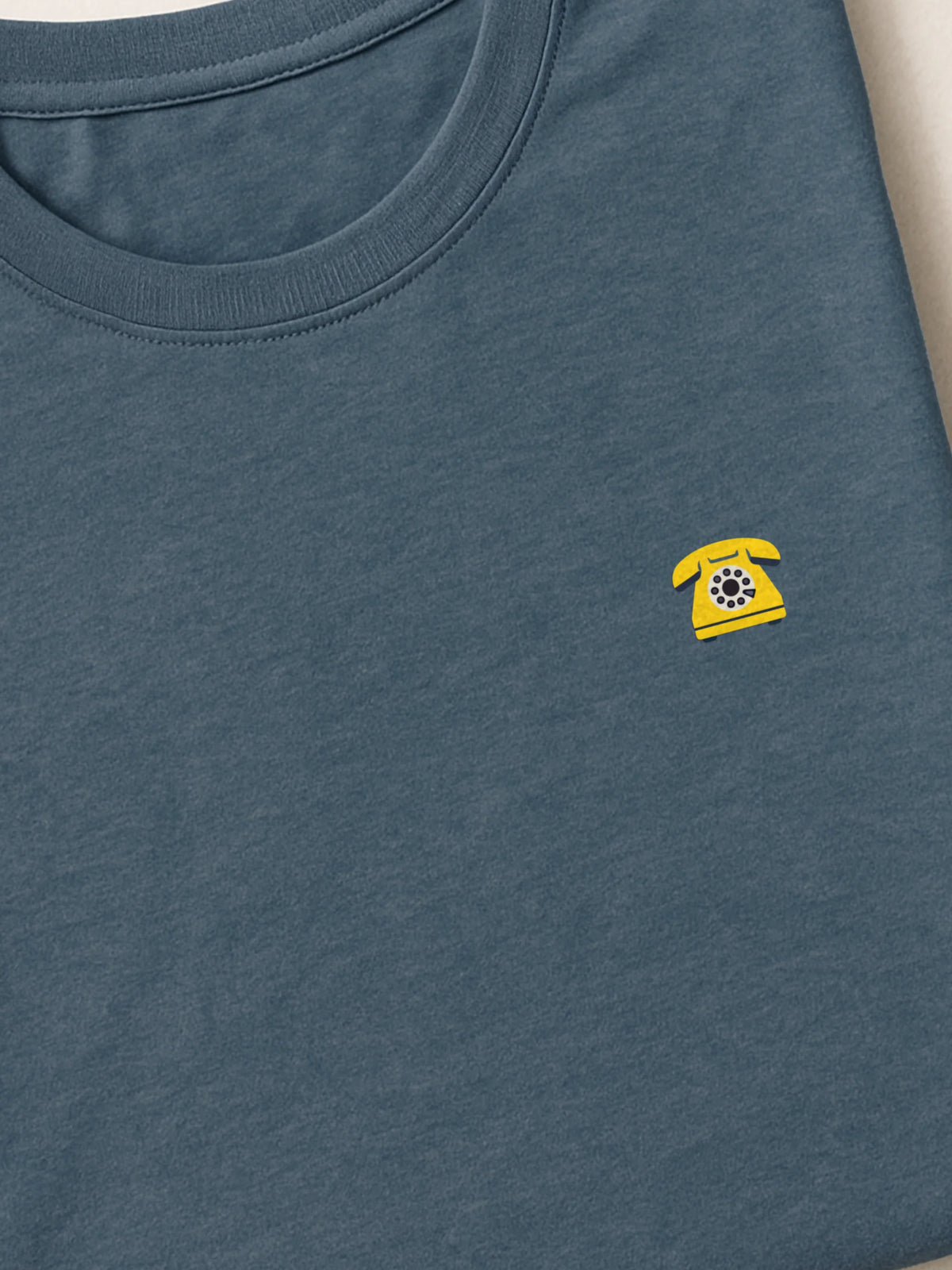 Retro Minis - Rotary - Regular/Oversized T-shirt Heather Blue close-up by inspire.inc