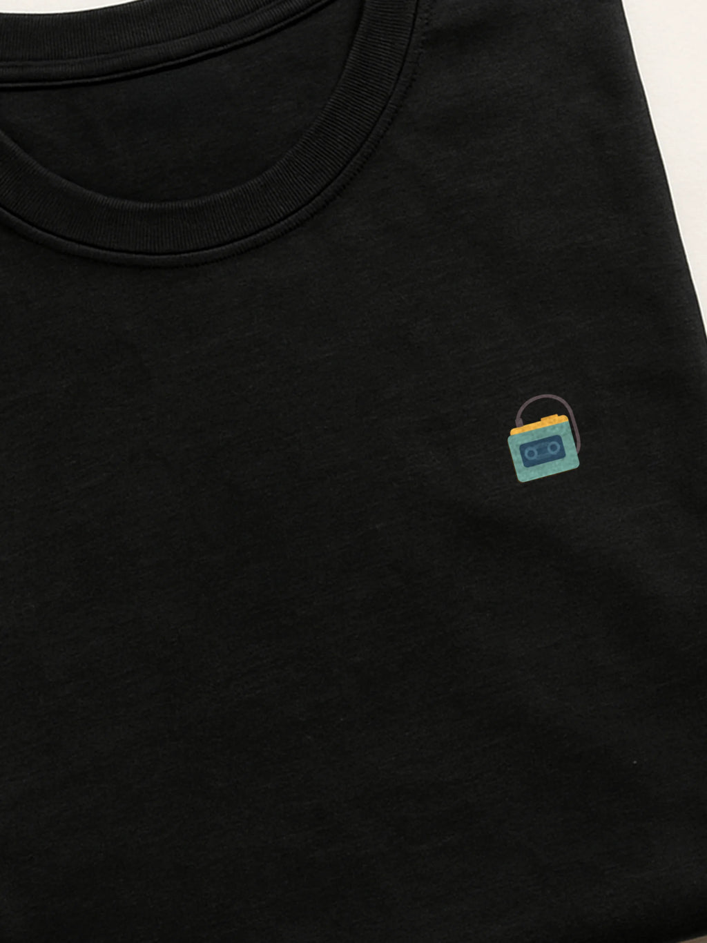 Retro Minis - Walkman - Regular/Oversized T-shirt Black close-up by inspire.inc