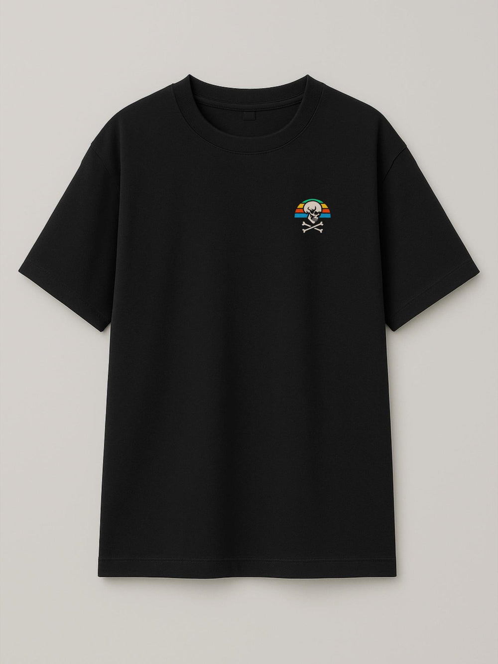 Skull Patch - Regular/Oversized T-shirt Oversized Black by inspire.inc