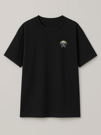 Skull Patch - Regular/Oversized T-shirt Oversized Black by inspire.inc