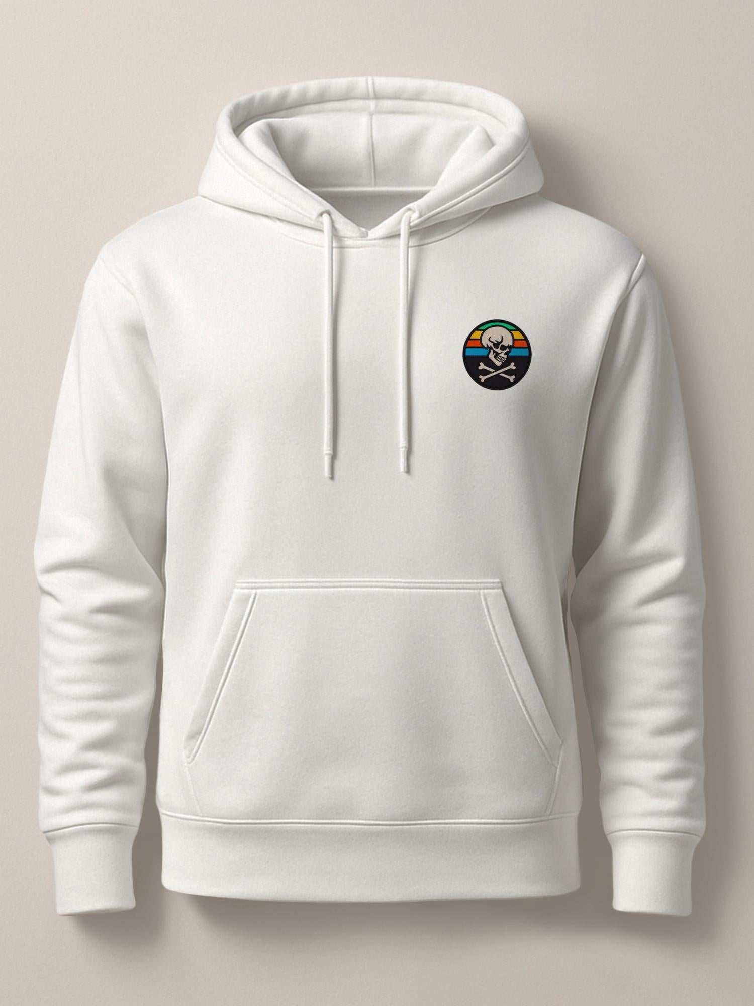 Skull Patch - Unisex Premium Hoodie White S by inspire.inc