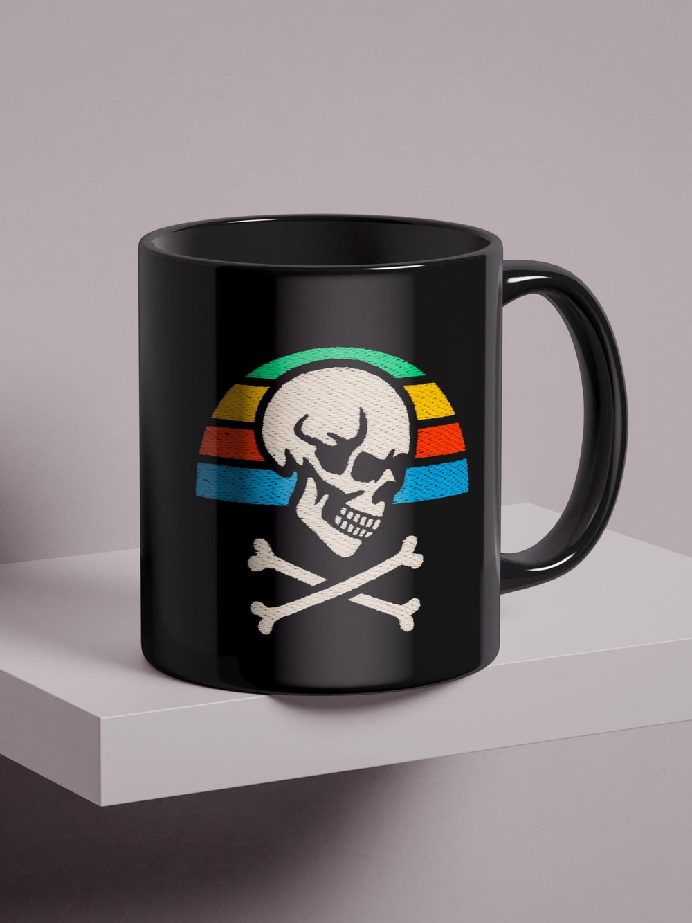 Skull Retro Sunset - Regular/Big Mug Regular - 325ml Black by inspire.inc