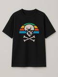 Skull Retro Sunset - Regular/Oversized T-shirt Oversized Black by inspire.inc