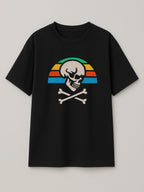 Skull Retro Sunset - Regular/Oversized T-shirt Oversized Black by inspire.inc