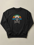 Skull Retro Sunset - Regular/Oversized Sweatshirt Regular Fit Black by inspire.inc