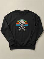 Skull Retro Sunset - Regular/Oversized Sweatshirt Regular Fit Black by inspire.inc