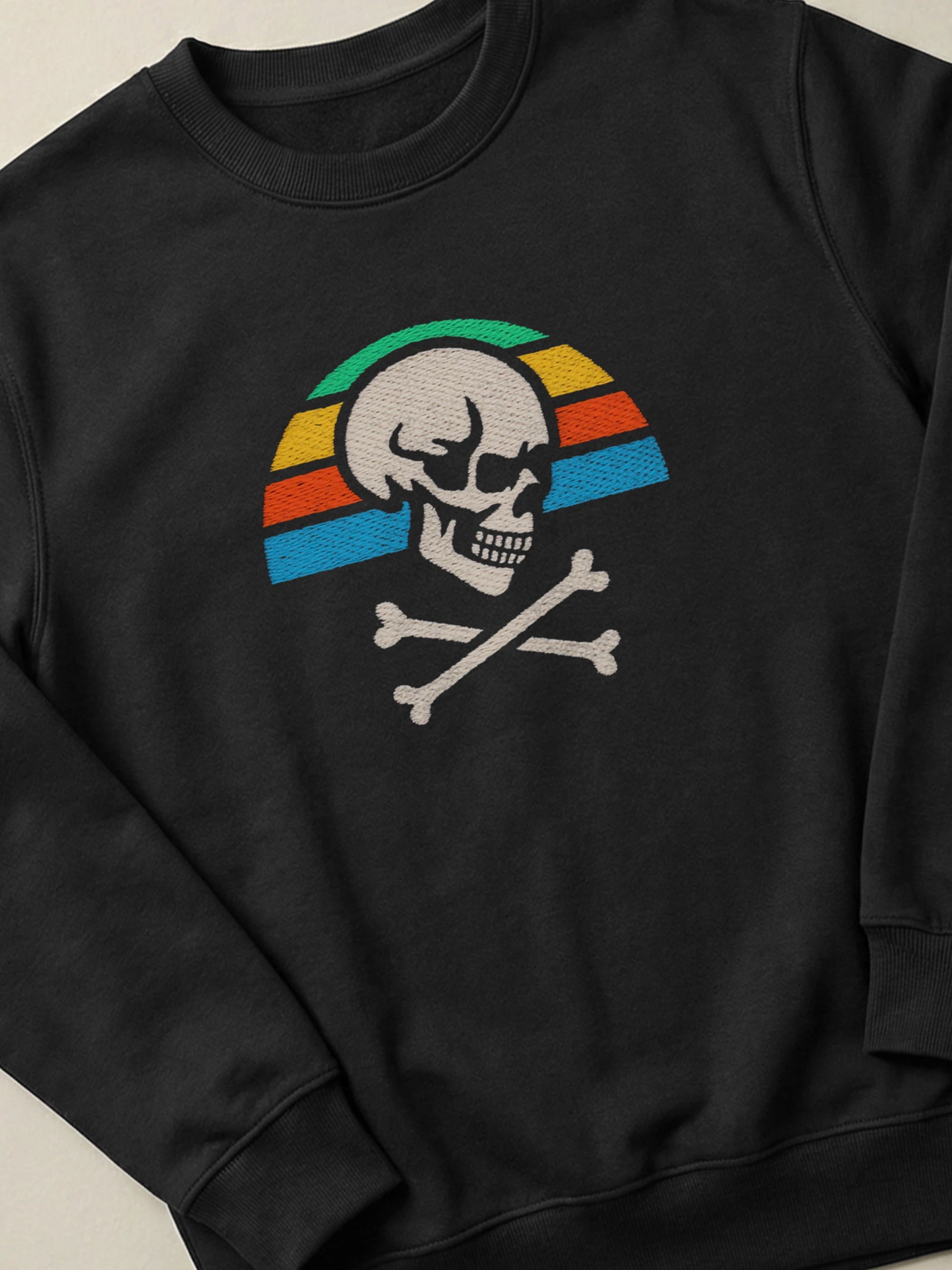 Skull Retro Sunset - Regular/Oversized Sweatshirt by inspire.inc