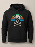 Skull Retro Sunset - Unisex Premium Hoodie Black S by inspire.inc