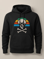 Skull Retro Sunset - Unisex Premium Hoodie Black S by inspire.inc