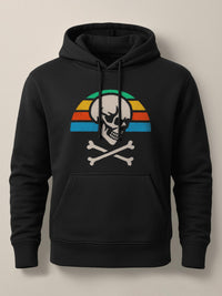 Skull Retro Sunset - Unisex Premium Hoodie Black S by inspire.inc