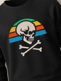 Skull Retro Sunset - Unisex Regular/Oversized Sweatshirt by inspire.inc
