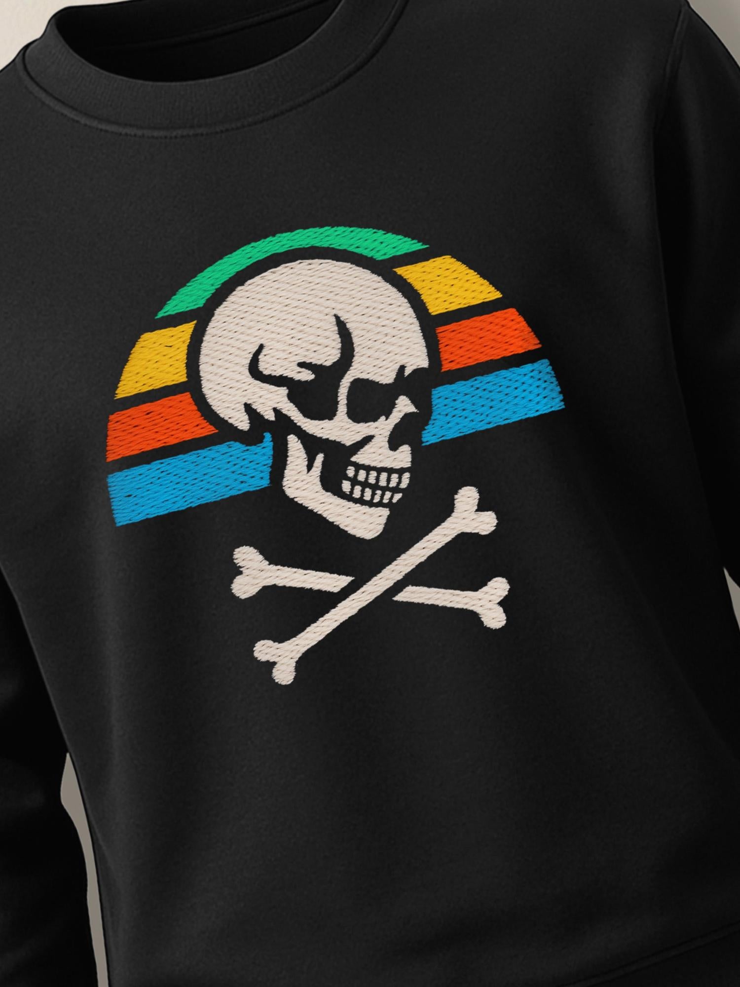 Skull Retro Sunset - Unisex Regular/Oversized Sweatshirt by inspire.inc