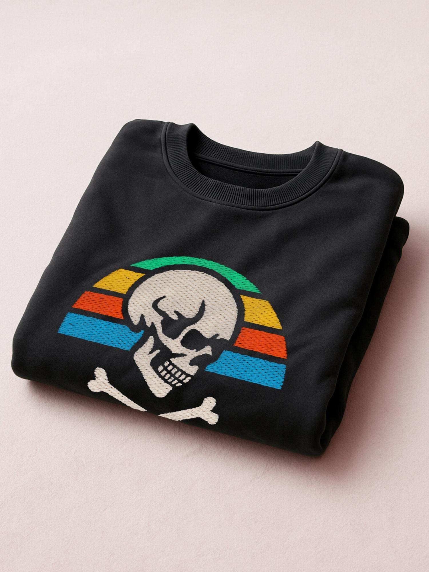 Skull Retro Sunset - Unisex Regular/Oversized Sweatshirt by inspire.inc