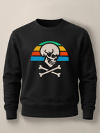 Skull Retro Sunset - Unisex Regular/Oversized Sweatshirt Regular Black by inspire.inc