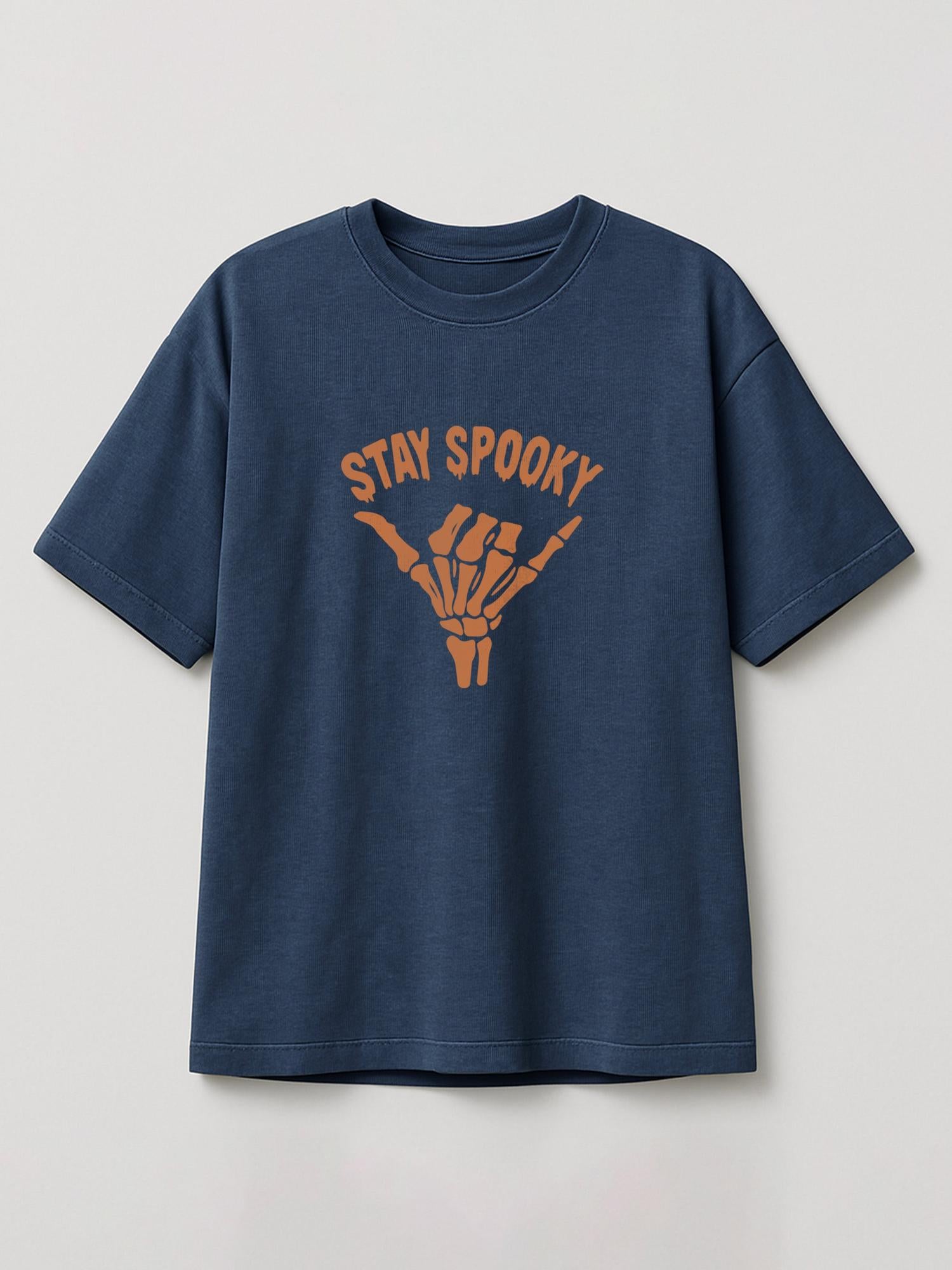 Stay Spooky - Regular/Oversized T-shirt Oversized Heather Blue by inspire.inc