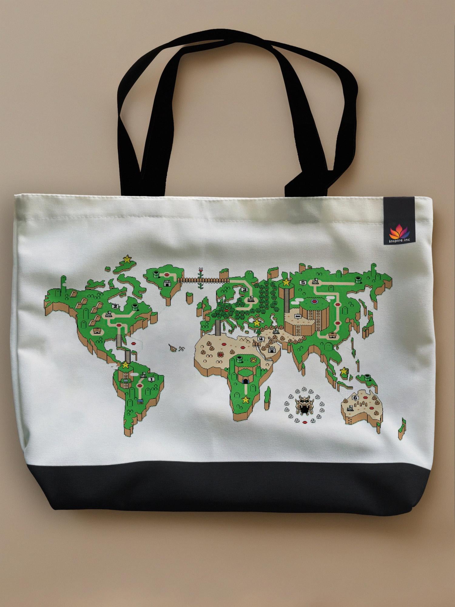 Super Mario - World - Neo Tote Bag White Front Only by inspire.inc