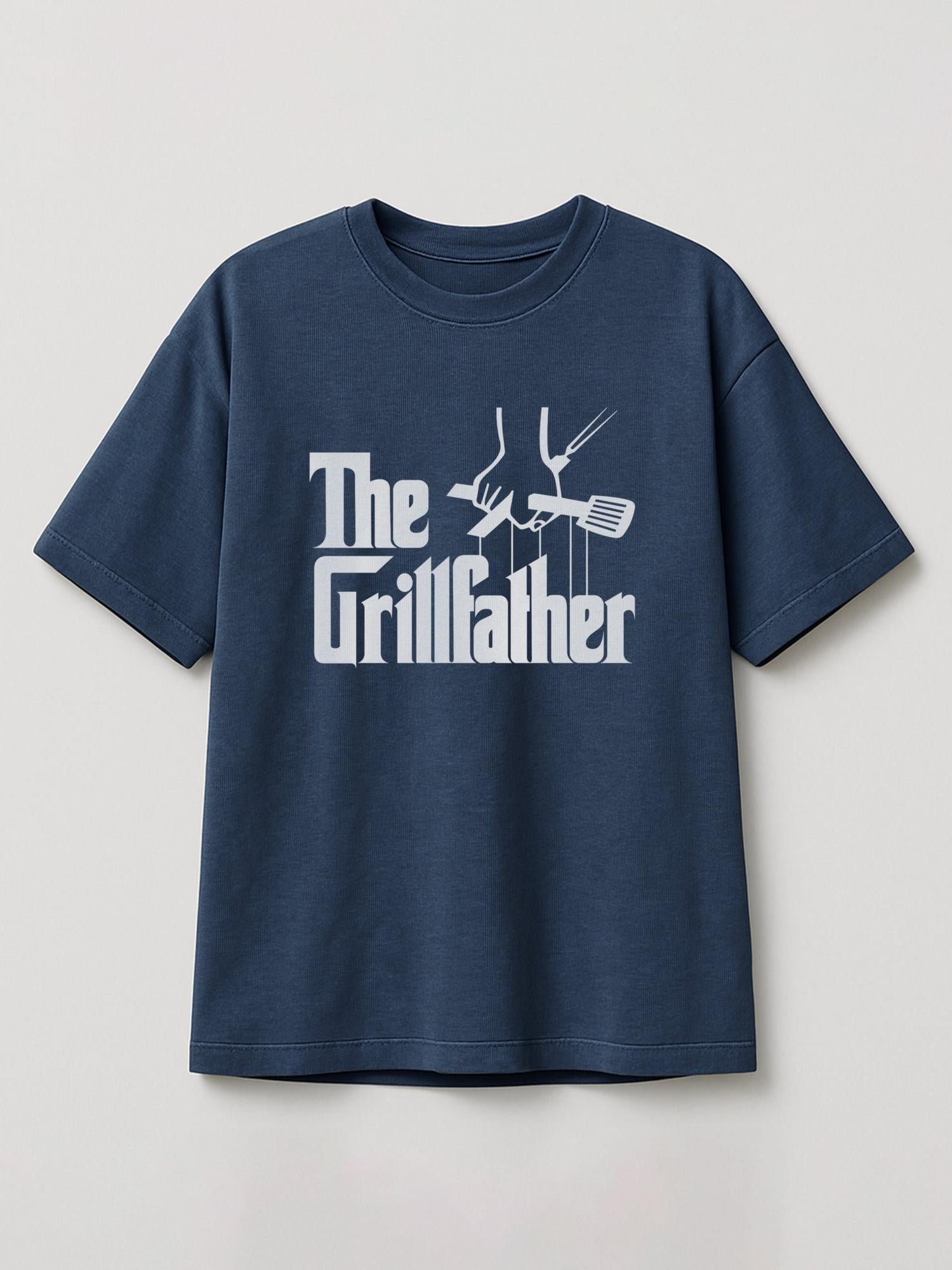 The Grillfather - Regular/Oversized T-shirt Oversized Heather Blue by inspire.inc