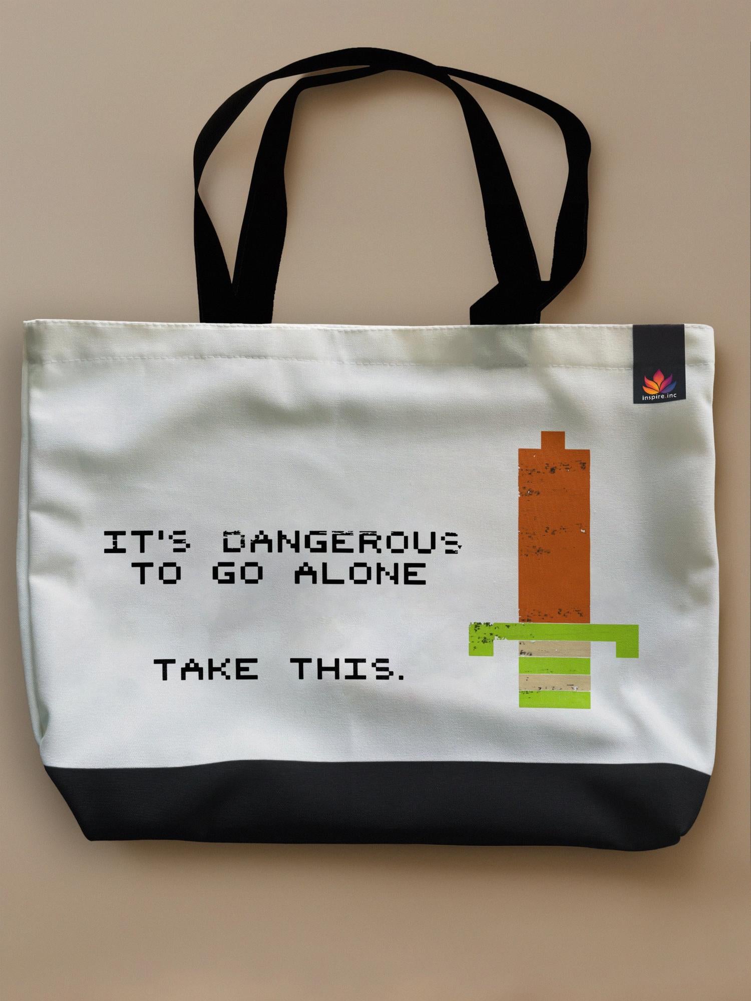 The Legend of Zelda - Not Alone - Neo Tote Bag White Front Only by inspire.inc