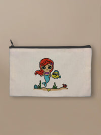 The Little Mermaid - Ariel and Friends - Zipper Pouch Black by inspire.inc