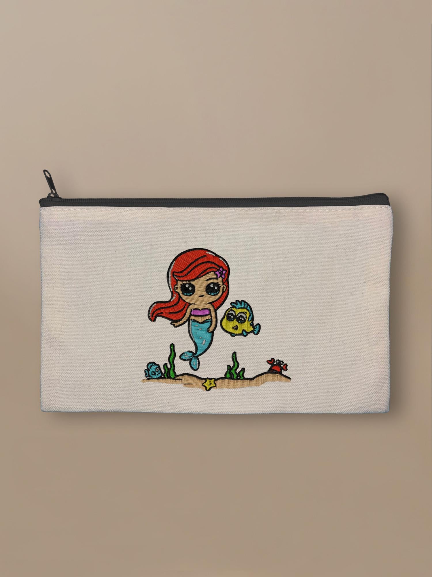 The Little Mermaid - Ariel and Friends - Zipper Pouch Black by inspire.inc