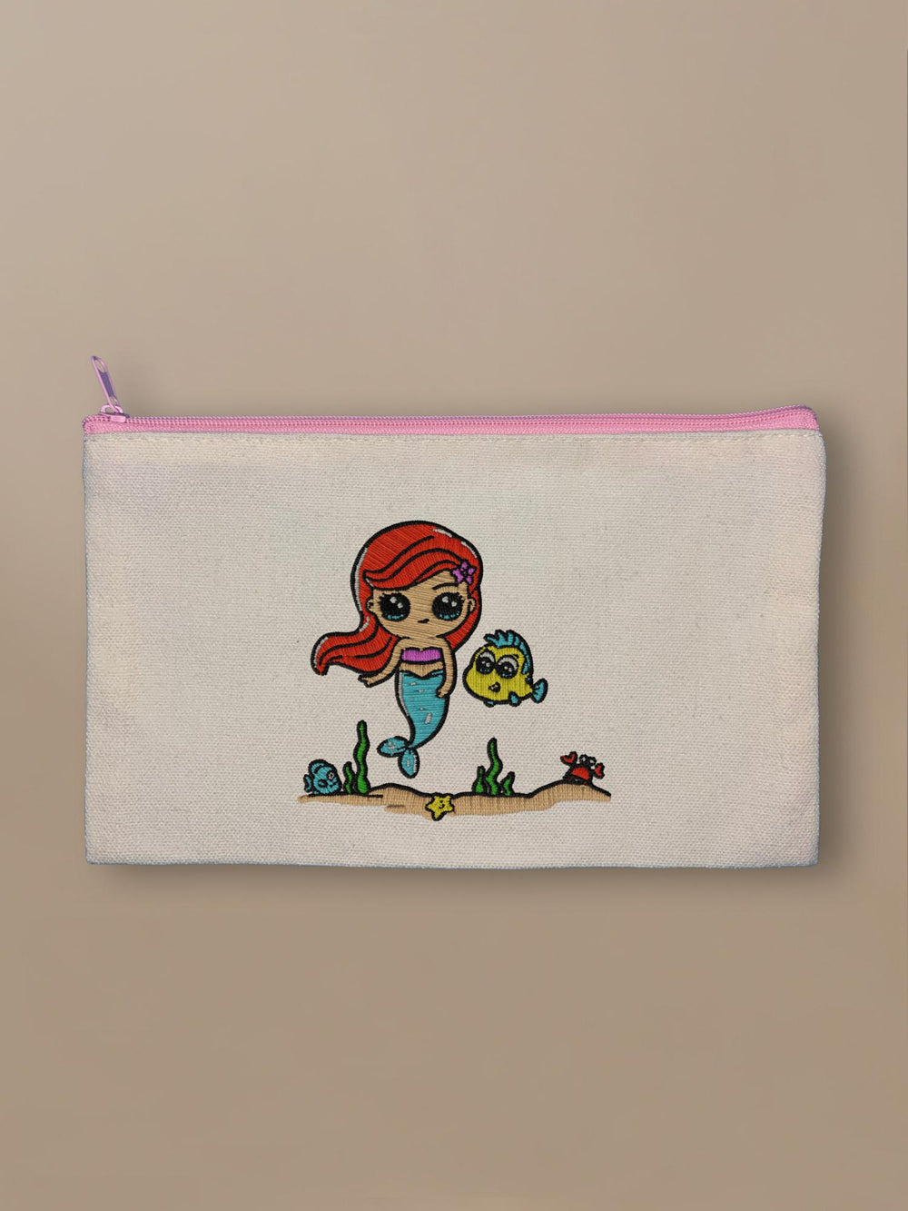 The Little Mermaid - Ariel and Friends - Zipper Pouch Pink by inspire.inc
