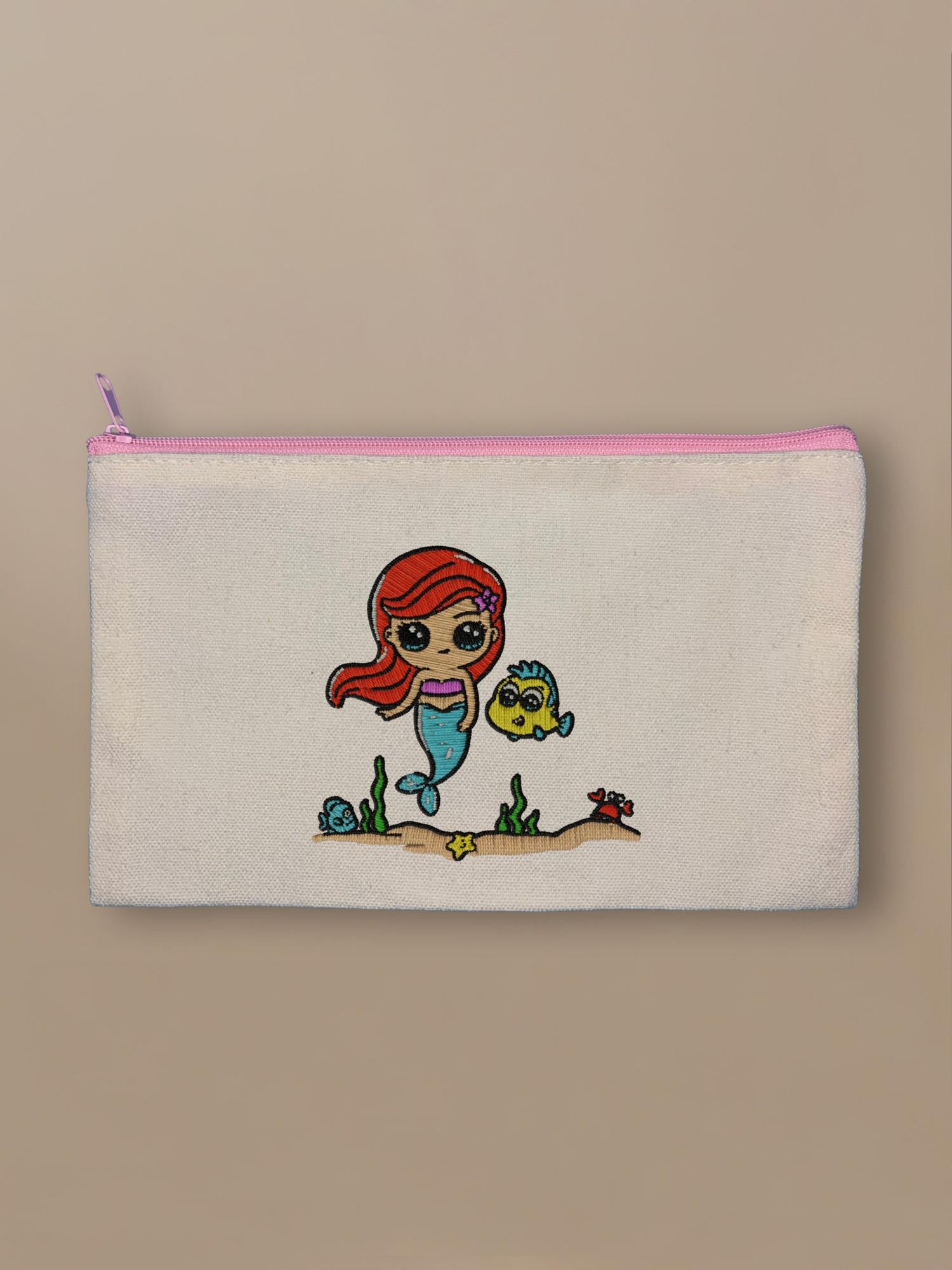 The Little Mermaid - Ariel and Friends - Zipper Pouch Pink by inspire.inc