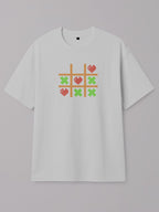 Tic Tac Hearts Pixel Edition - Regular/Oversized T-shirt Oversized White by inspire.inc