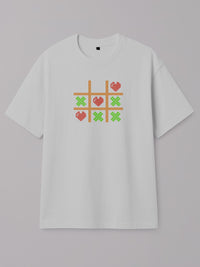 Tic Tac Hearts Pixel Edition - Regular/Oversized T-shirt Oversized White by inspire.inc