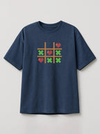 Tic Tac Hearts Pixel Edition - Regular/Oversized T-shirt Oversized Heather Blue by inspire.inc