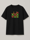 Tic Tac Hearts Pixel Edition - Regular/Oversized T-shirt Oversized Black by inspire.inc