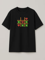 Tic Tac Hearts Pixel Edition - Regular/Oversized T-shirt Oversized Black by inspire.inc
