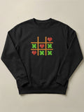 Tic Tac Hearts Pixel Edition - Regular/Oversized Sweatshirt Regular Fit Black by inspire.inc