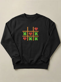 Tic Tac Hearts Pixel Edition - Regular/Oversized Sweatshirt Regular Fit Black by inspire.inc