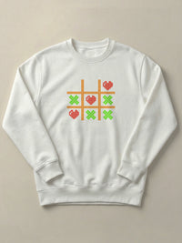 Tic Tac Hearts Pixel Edition - Regular/Oversized Sweatshirt Regular Fit White by inspire.inc